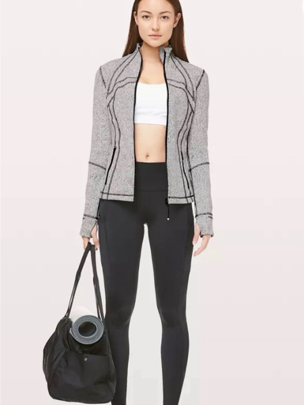 lululemon athletica Heather Gray Full-Zip Sculpted Jacket